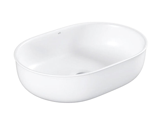 BRONTE Matte White Ceramic Basin (Oval: 500x350x130)