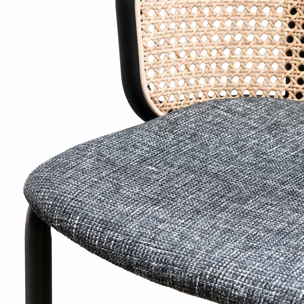 Calibre CBS6766-SD Fabric Bar Stool - Black Legs