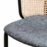 Calibre CBS6766-SD Fabric Bar Stool - Black Legs