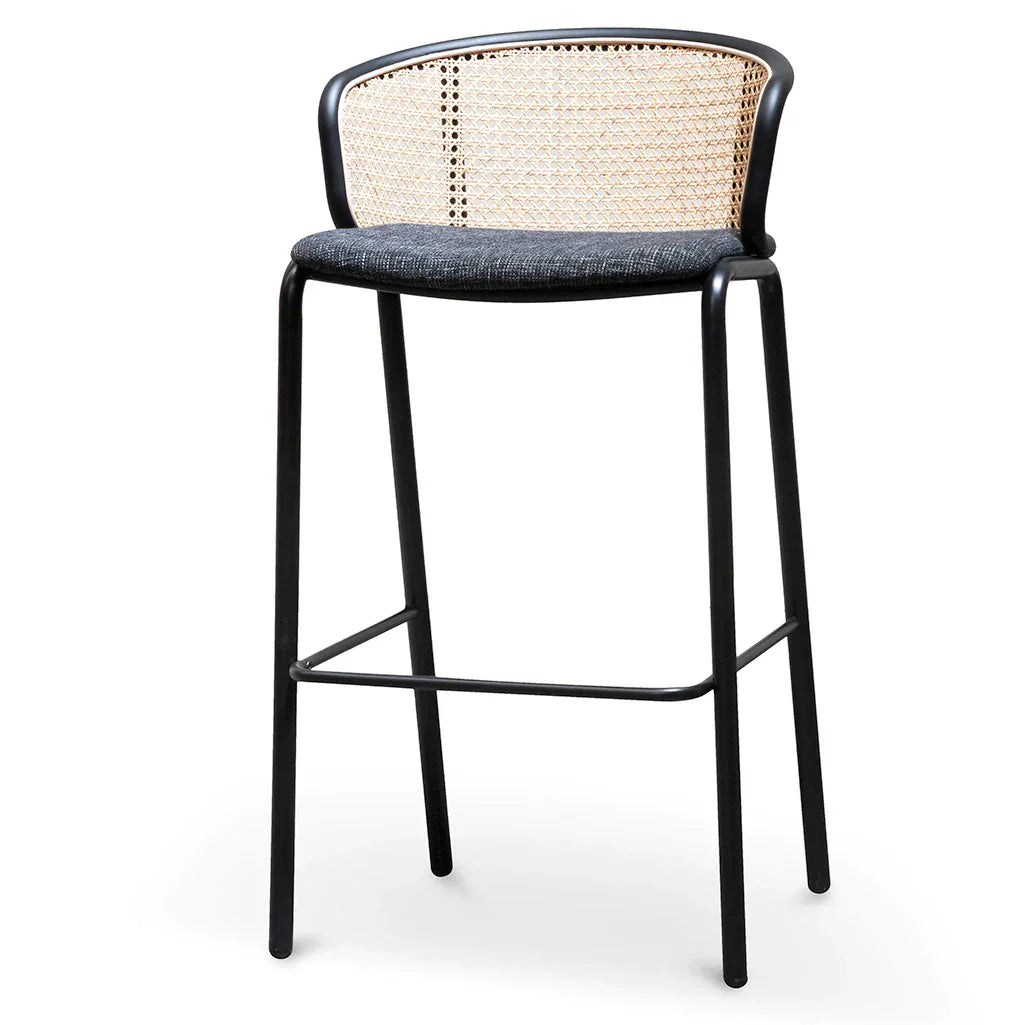 Calibre CBS6766-SD Fabric Bar Stool - Black Legs