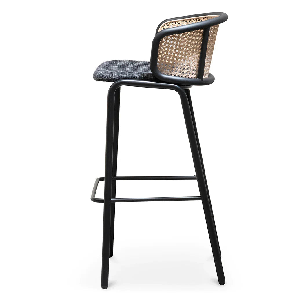 Calibre CBS6766-SD Fabric Bar Stool - Black Legs
