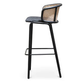 Calibre CBS6766-SD Fabric Bar Stool - Black Legs