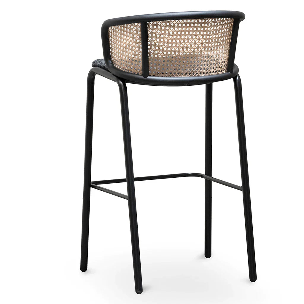 Calibre CBS6766-SD Fabric Bar Stool - Black Legs