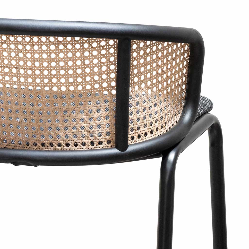Calibre CBS6766-SD Fabric Bar Stool - Black Legs