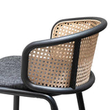 Calibre CBS6766-SD Fabric Bar Stool - Black Legs