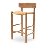 Calibre CBS8018-OW 65cm Bar Stool - Natural with Back Rest