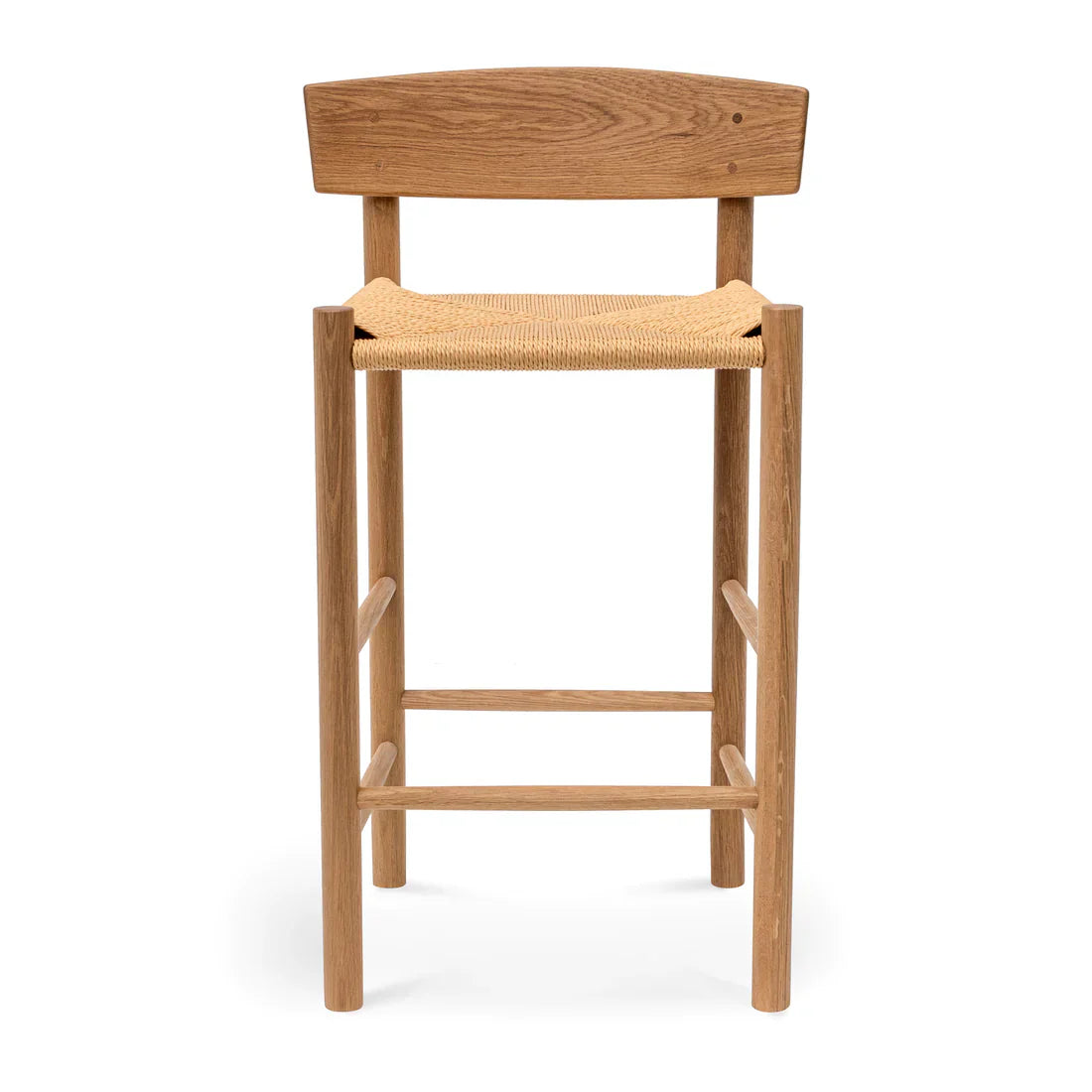 Calibre CBS8018-OW 65cm Bar Stool - Natural with Back Rest