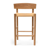 Calibre CBS8018-OW 65cm Bar Stool - Natural with Back Rest