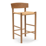 Calibre CBS8018-OW 65cm Bar Stool - Natural with Back Rest
