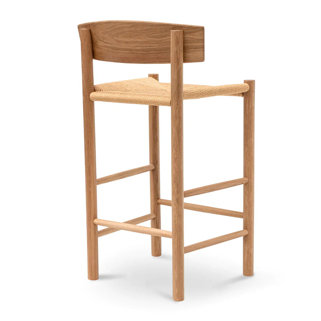 Calibre CBS8018-OW 65cm Bar Stool - Natural with Back Rest