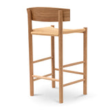 Calibre CBS8018-OW 65cm Bar Stool - Natural with Back Rest