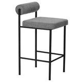 Calibre CBS8169-FH 65cm Fabric Bar Stool - Grey (Set of 2)