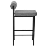 Calibre CBS8169-FH 65cm Fabric Bar Stool - Grey (Set of 2)