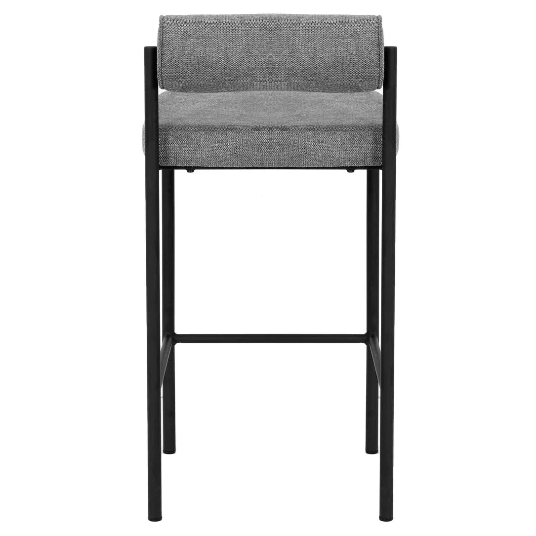 Calibre CBS8169-FH 65cm Fabric Bar Stool - Grey (Set of 2)