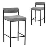 Calibre CBS8169-FH 65cm Fabric Bar Stool - Grey (Set of 2)