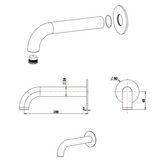 Mica Heritage Curved Bath Spout-160mm