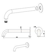 Mica Heritage Curved Bath Spout - 220mm