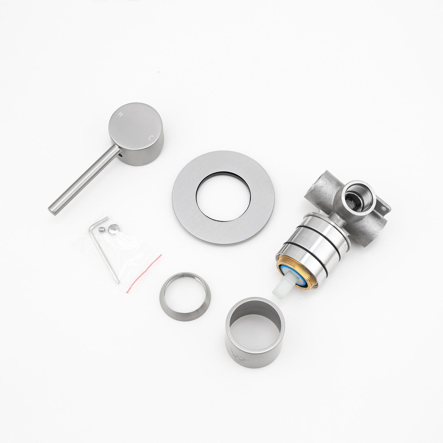 LUCID PIN Wall Mixer 80mm - Brushed Nickel