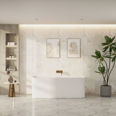 BUILLION Ultra-Thin Back-to-Wall Bathtub (Gloss White) 1500/1700mm