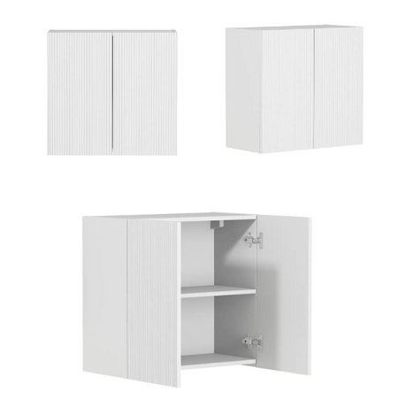 BURLEIGH White Laundry Cabinet with Stone Top Set 1305x600x2100mm (Style C)