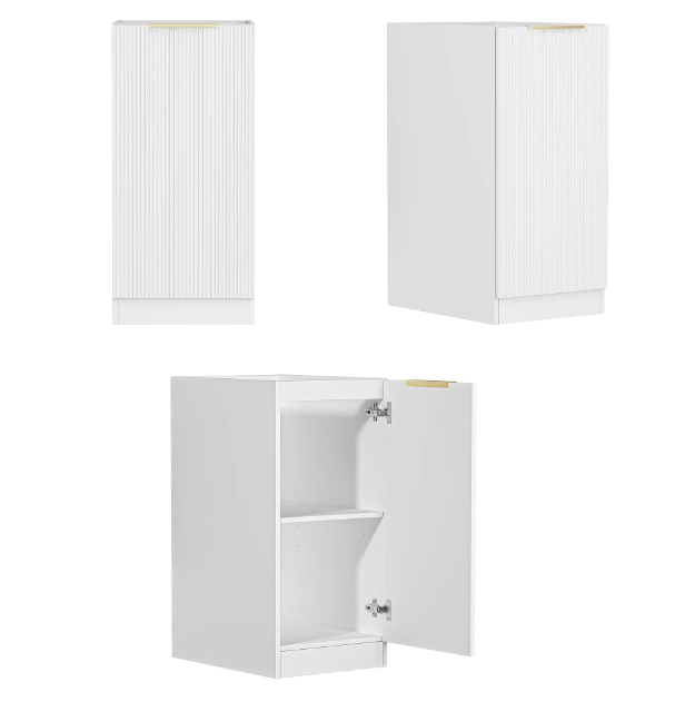 BURLEIGH White Laundry Cabinet with Stone Top Set 1715x600x2100mm (Style A)
