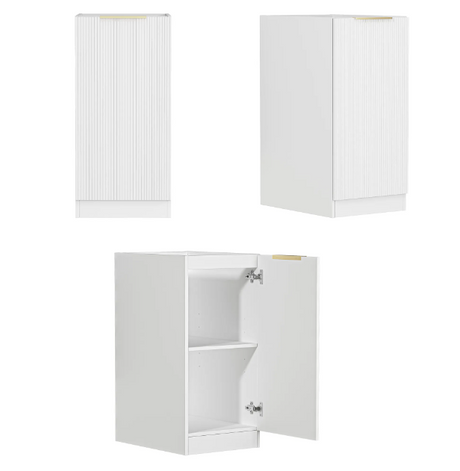 BURLEIGH White Laundry Cabinet with Stone Top Set 1715x600x2100mm (Style A)