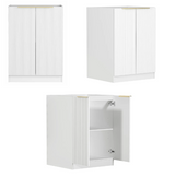 BURLEIGH White Laundry Cabinet with Stone Top Set 1715x600x2100mm (Style A)