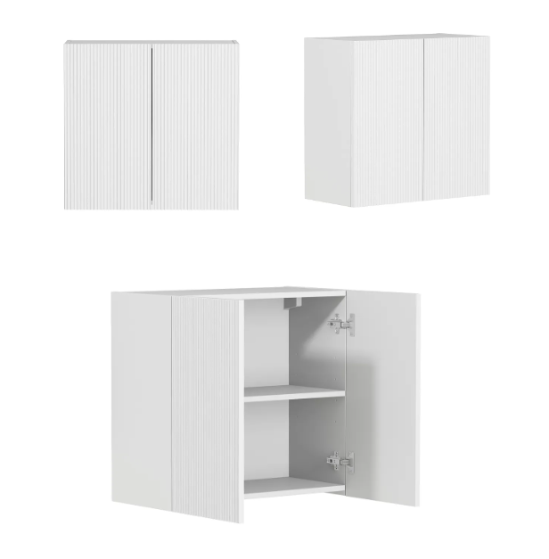 BURLEIGH White Laundry Cabinet with Stone Top Set 1715x600x2100mm (Style A)