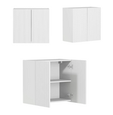 BURLEIGH White Laundry Cabinet with Stone Top Set 1715x600x2100mm (Style A)
