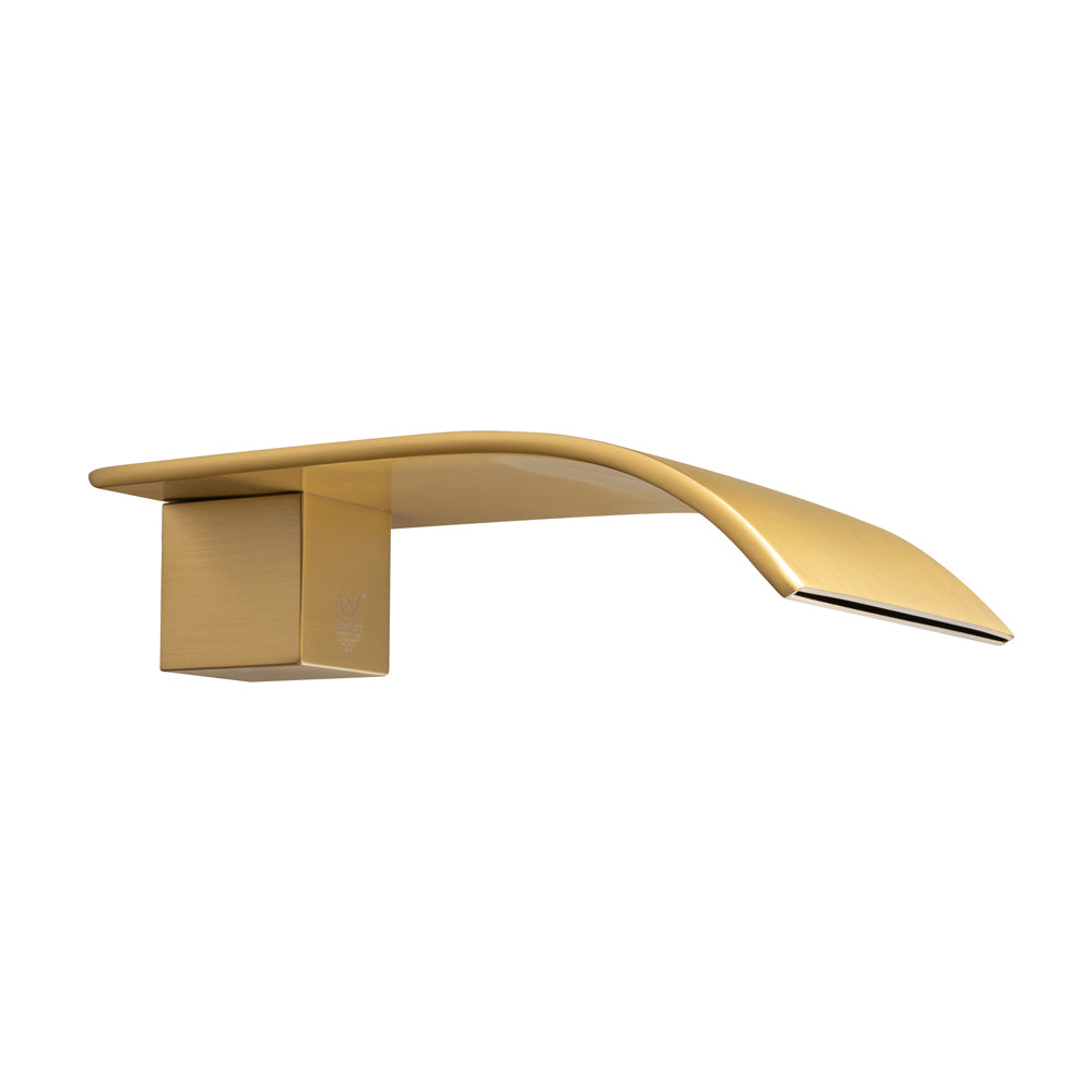CASCADE Series Waterfall Bathtub/Basin Wall Spout - Brushed Brass Alternate View