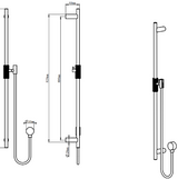 Caddence Shower Rail without Handheld Shower