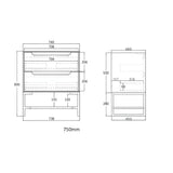 BYRON Wall Hung Vanity Sable Walnut