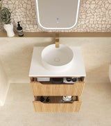 BYRON Fluted Wall Hung Vanity Woodland Oak (All Sizes)