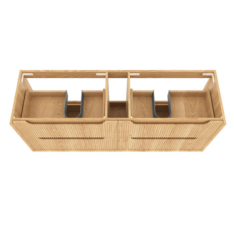 BYRON Fluted Wall Hung Vanity Woodland Oak (All Sizes)