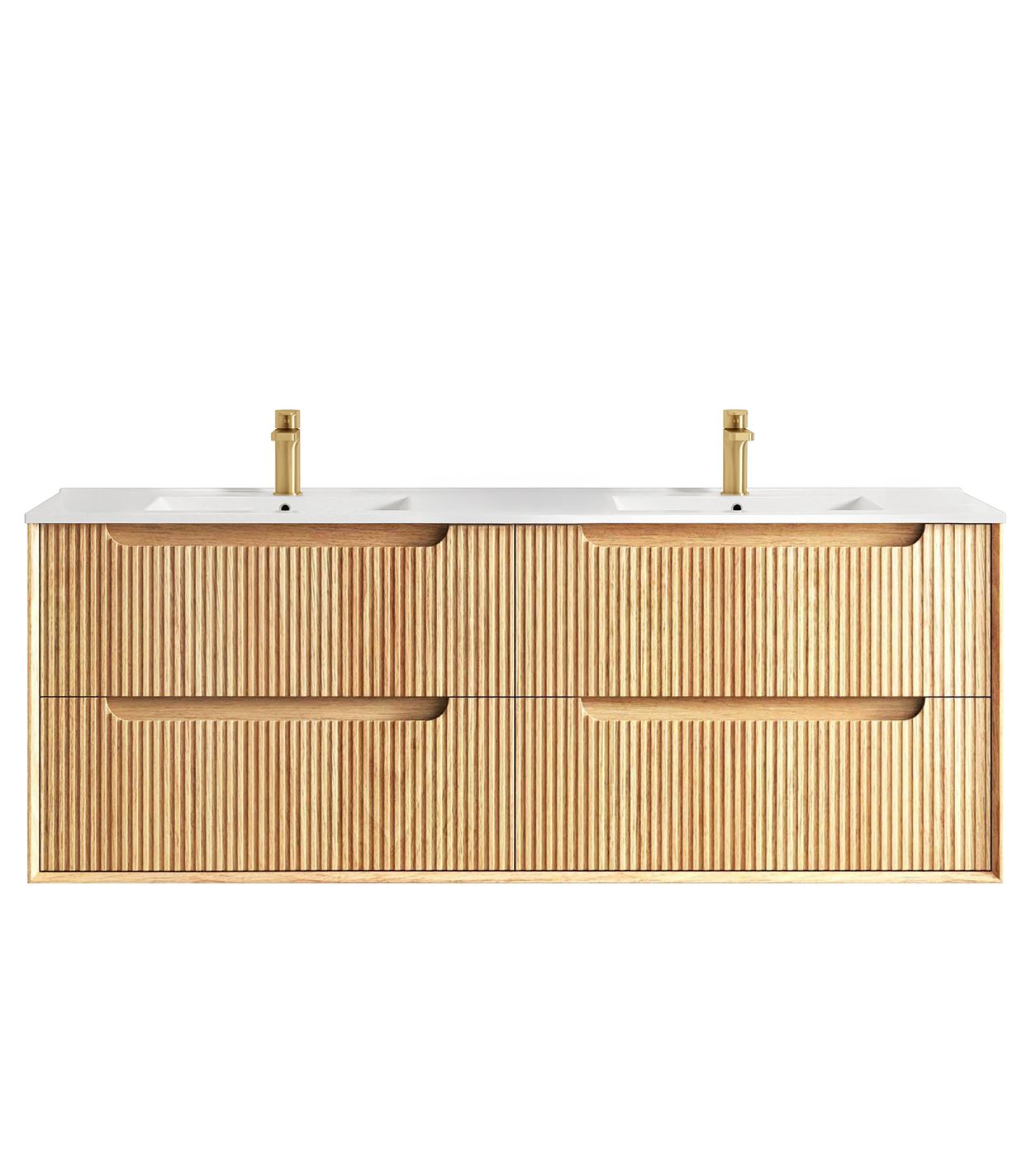 BYRON Fluted Wall Hung Vanity Woodland Oak (All Sizes)