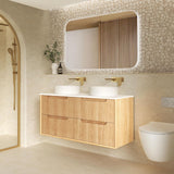 BYRON Fluted Wall Hung Vanity Woodland Oak (All Sizes)
