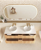 BYRON Fluted Wall Hung Vanity Woodland Oak (All Sizes)