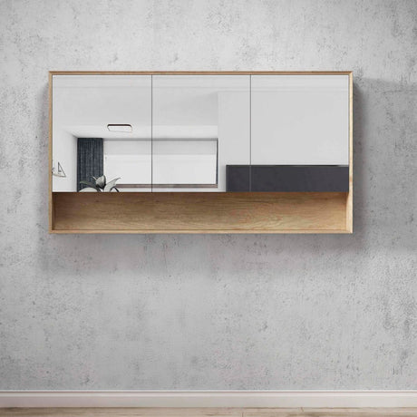 BYRON Mirror Shaving Cabinet 1500mm Natural Oak