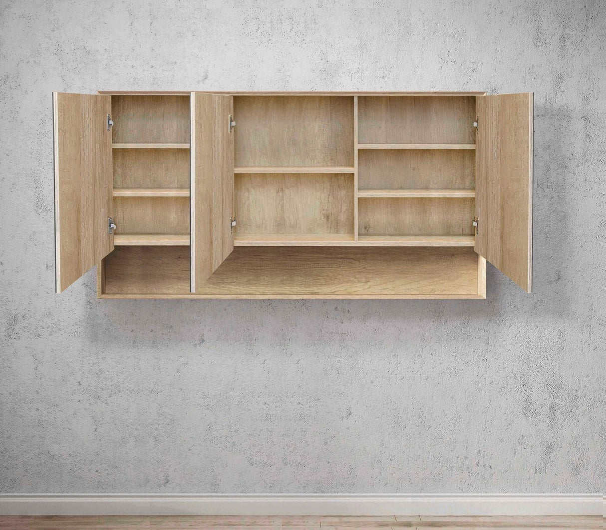 BYRON Mirror Shaving Cabinet 1500mm Natural Oak