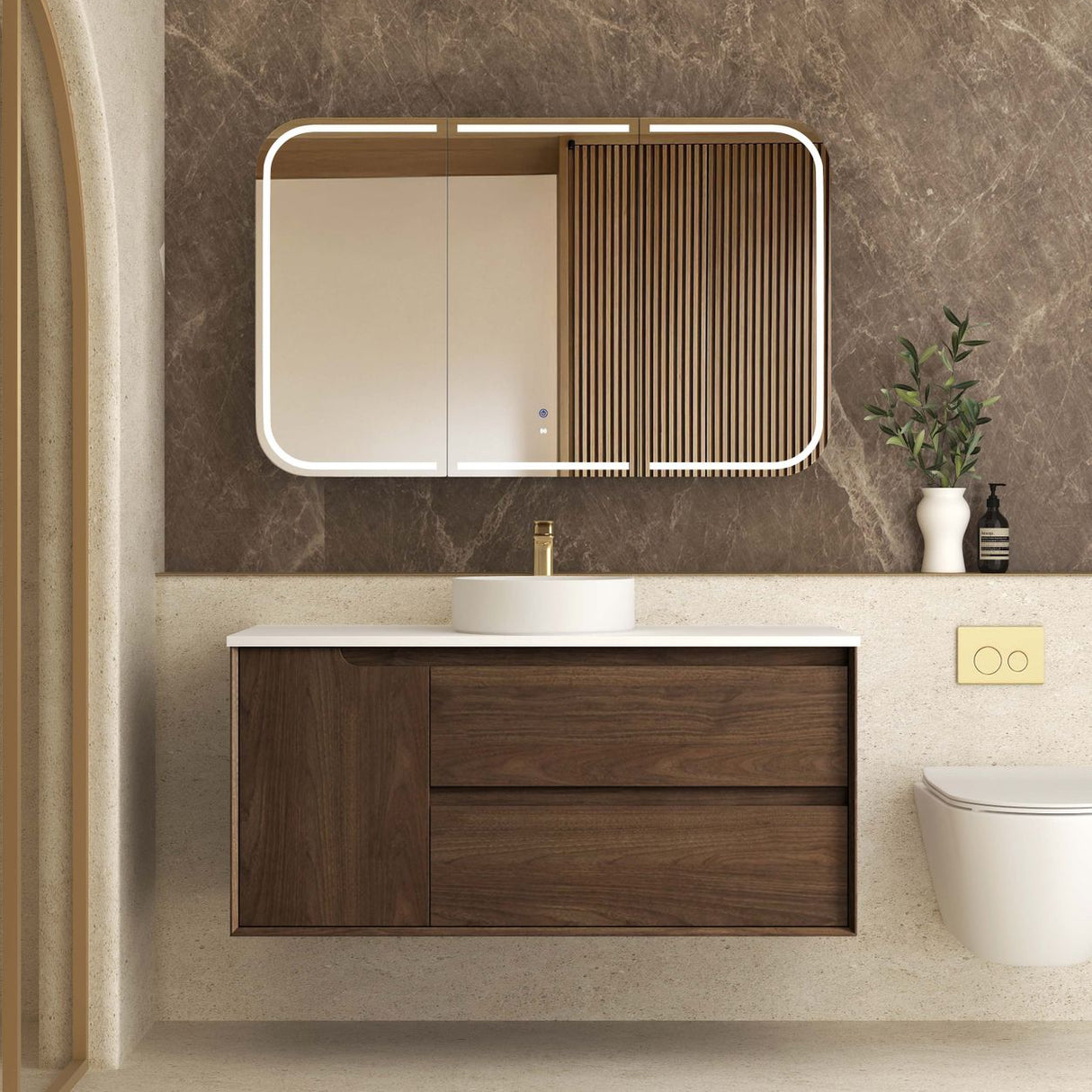 BYRON Wall Hung Vanity Sable Walnut 
