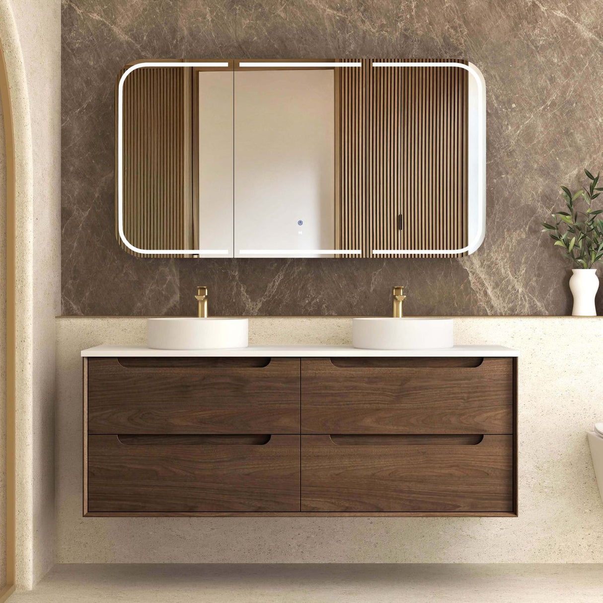 BYRON Wall Hung Vanity Sable Walnut 