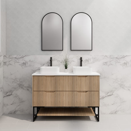 Riva BALI Freestanding Vanity Fluted American Oak (All Sizes)