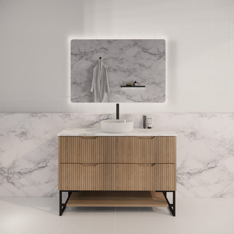 Riva BALI Freestanding Vanity Fluted American Oak (All Sizes)