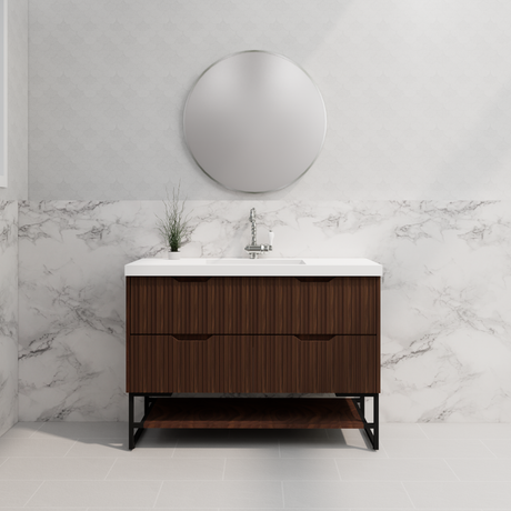 Riva BALI Freestanding Vanity Fluted Brown Oak (All Sizes)