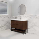Riva BALI Freestanding Vanity Fluted Brown Oak (All Sizes)