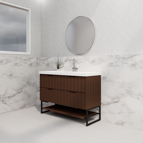 Riva BALI Freestanding Vanity Fluted Brown Oak (All Sizes)