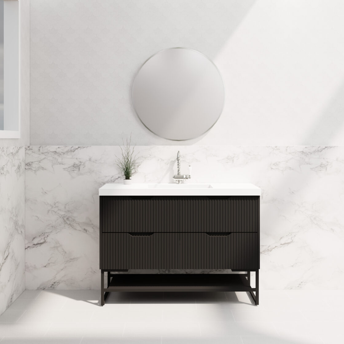 Riva BALI Freestanding Vanity Fluted Matte Black (All Sizes)