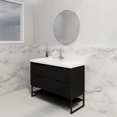 Riva BALI Freestanding Vanity Fluted Matte Black (All Sizes)