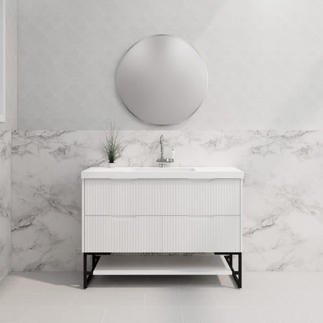 Riva BALI Freestanding Vanity Fluted Matte White (All Sizes)