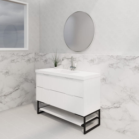 Riva BALI Freestanding Vanity Fluted Matte White (All Sizes)